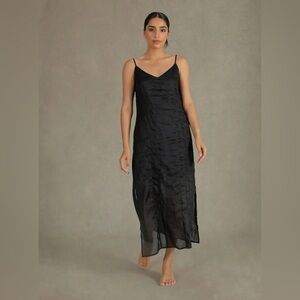 Elegant Black Spaghetti-Strap Slip Dress
